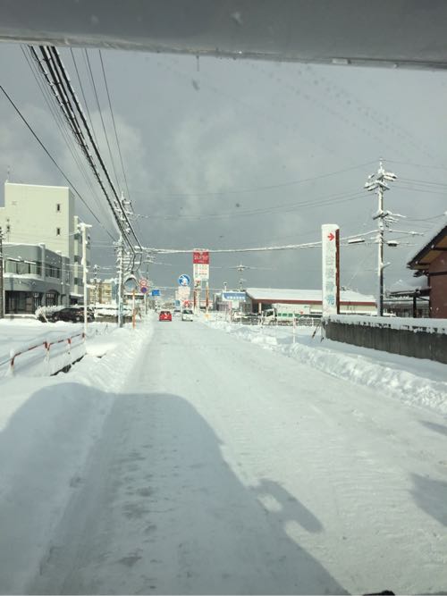 富山の雪道
