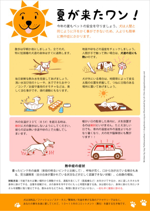犬の夏の安全ポスター