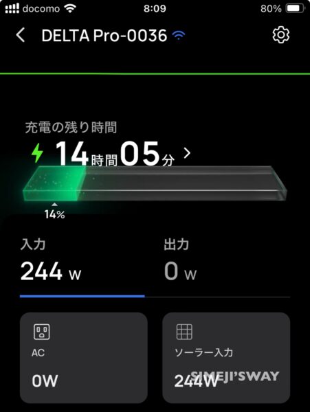 太陽が昇るとソーラー発電が始まります