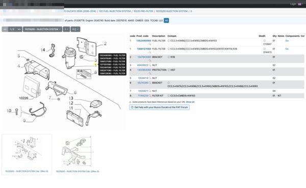 EPERで燃料フィルター型番を確認