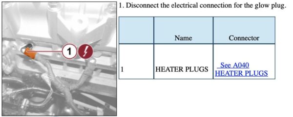 ELEARNでHEATER PLUGSの項目を確認する