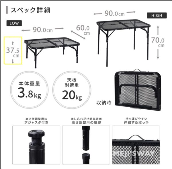 代案はメッシュテーブル