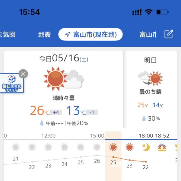 2026年5月16日土曜日の天気